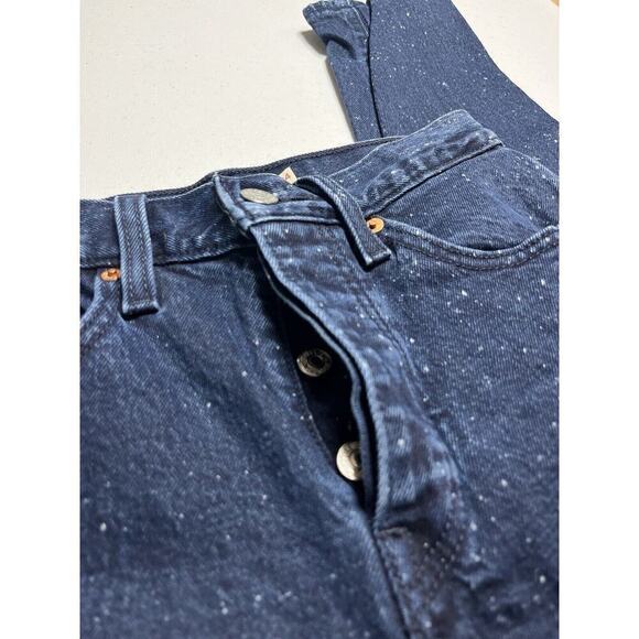 Levis Wedgie Button Fly Speckled Blue Jean Womens Size 24 - Picture 2 of 9